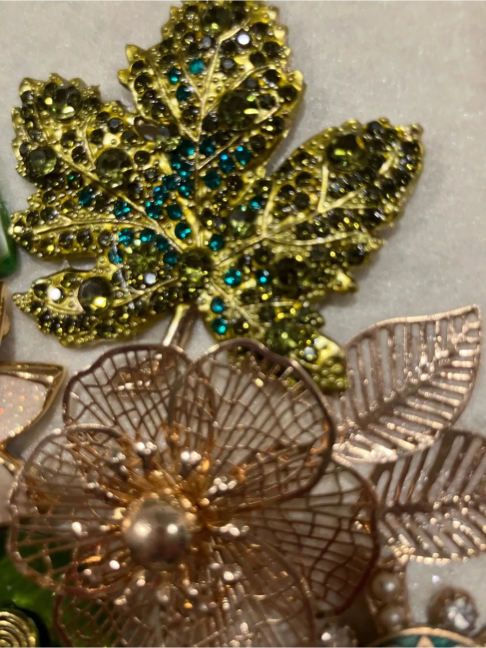 Teal and Gold Vintage-Inspired Floral Wall Art Frame